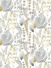 Ohpopsi Grey Mustard Summer Fern A4 Sample Wallpaper - Image 1 of 1