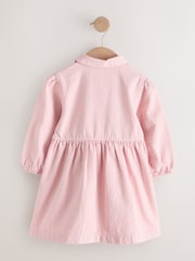 Pink Stripe Long Sleeve Cotton Dress (3mths-8yrs) - Image 6 of 8