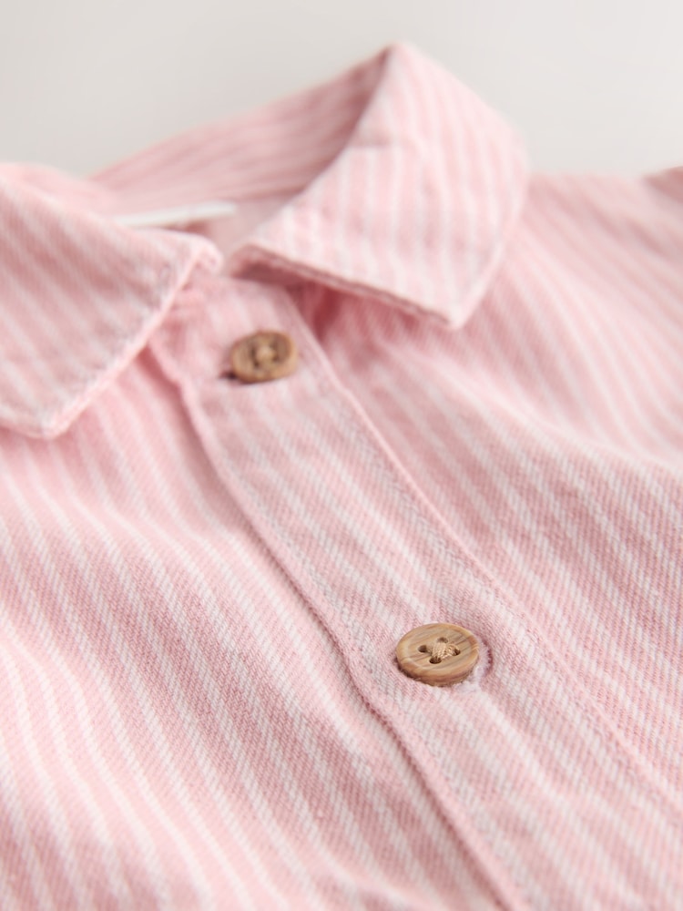 Pink Stripe Long Sleeve Cotton Dress (3mths-8yrs) - Image 8 of 8