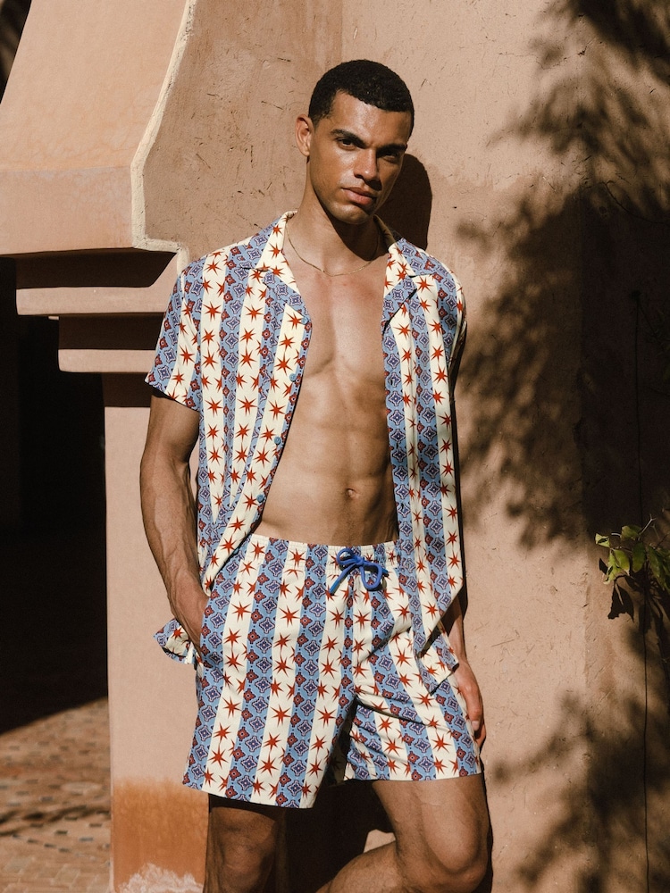 Chelsea Peers Multi Star Stripe Print Swim Shorts - Image 1 of 5 Chelsea Peers Multi Star Stripe Print Swim Shorts - Image 1 of 5