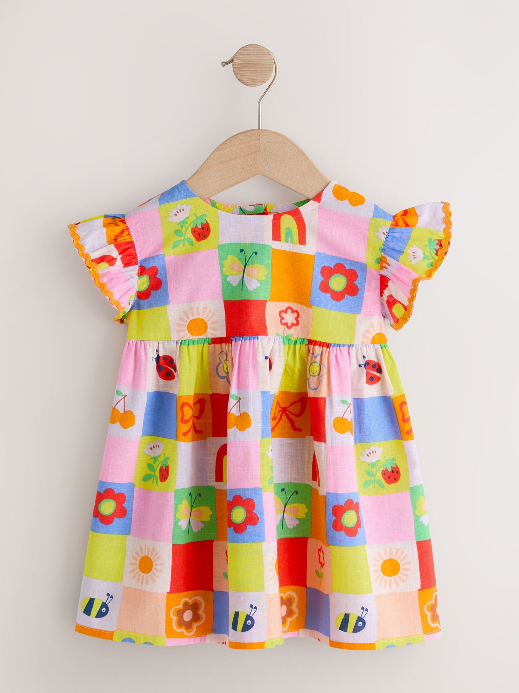 Buy Multi Character Ric Rac Frill Sleeve Dress (3mths-8yrs) from