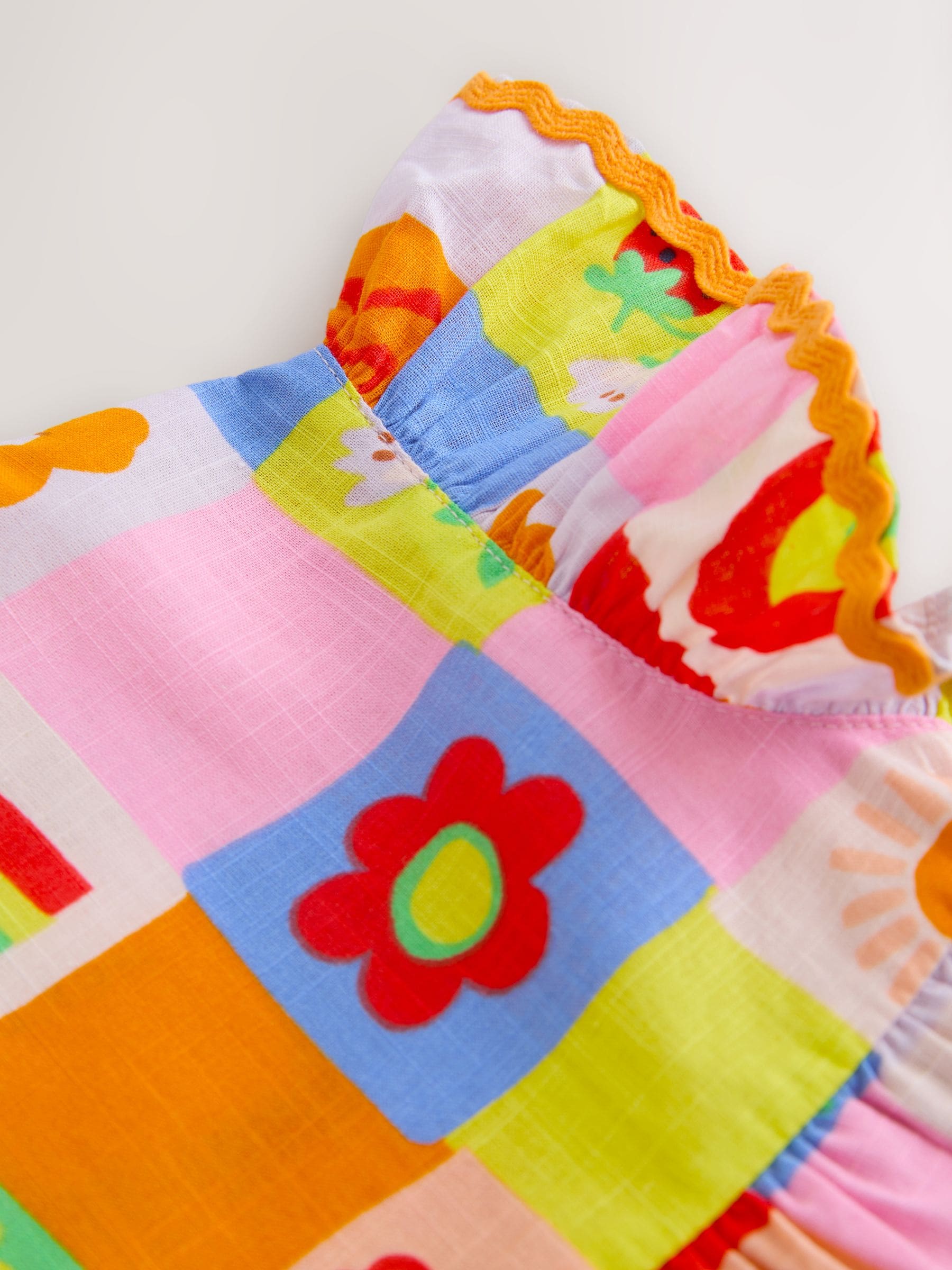 Buy Multi Character Ric Rac Frill Sleeve Dress (3mths-8yrs) from
