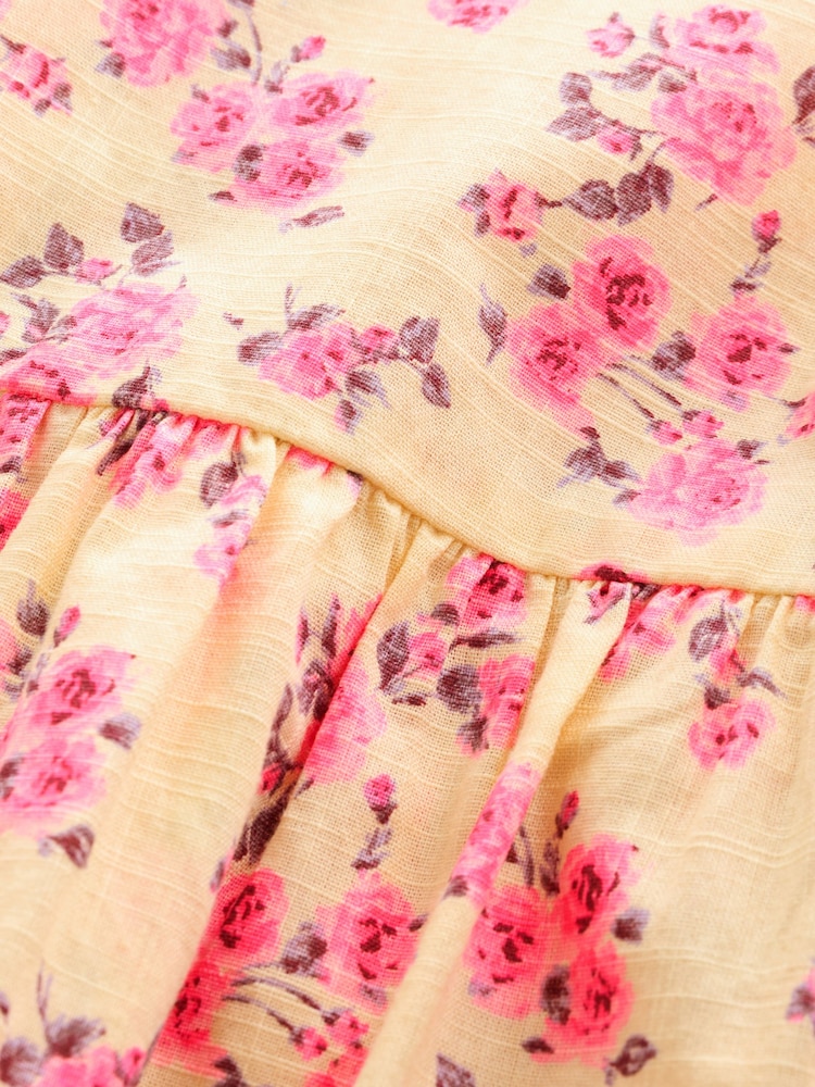 Yellow Ditsy Ric Rac Frill Sleeve Dress (3mths-8yrs) - Image 8 of 8