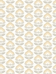 Hoopla Walls Stone  Dove Retro Flower Print A4 Wallpaper Sample - Image 1 of 1