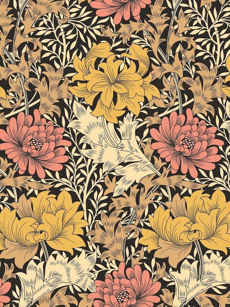 Hoopla Walls Ginger Chrysanthemum A4 Wallpaper Sample - Image 1 of 1 Hoopla Walls Ginger Chrysanthemum A4 Wallpaper Sample - Image 1 of 1