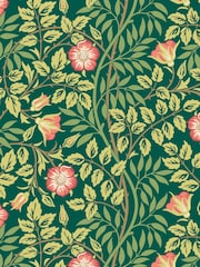 Hoopla Walls Forest Green Rosehip Trial A4 Wallpaper Sample - Image 1 of 1