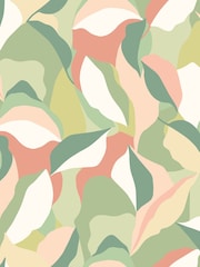 Hoopla Walls Olive  Blush Leafy Patchwork A4 Wallpaper Sample - Image 1 of 1