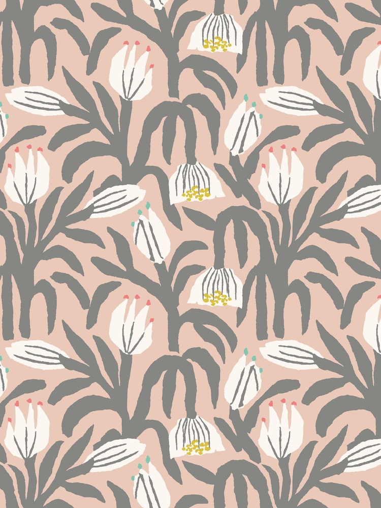 Hoopla Walls Powder Puff Chunky Flower Print A4 Wallpaper Sample - Image 1 of 1 Hoopla Walls Powder Puff Chunky Flower Print A4 Wallpaper Sample - Image 1 of 1