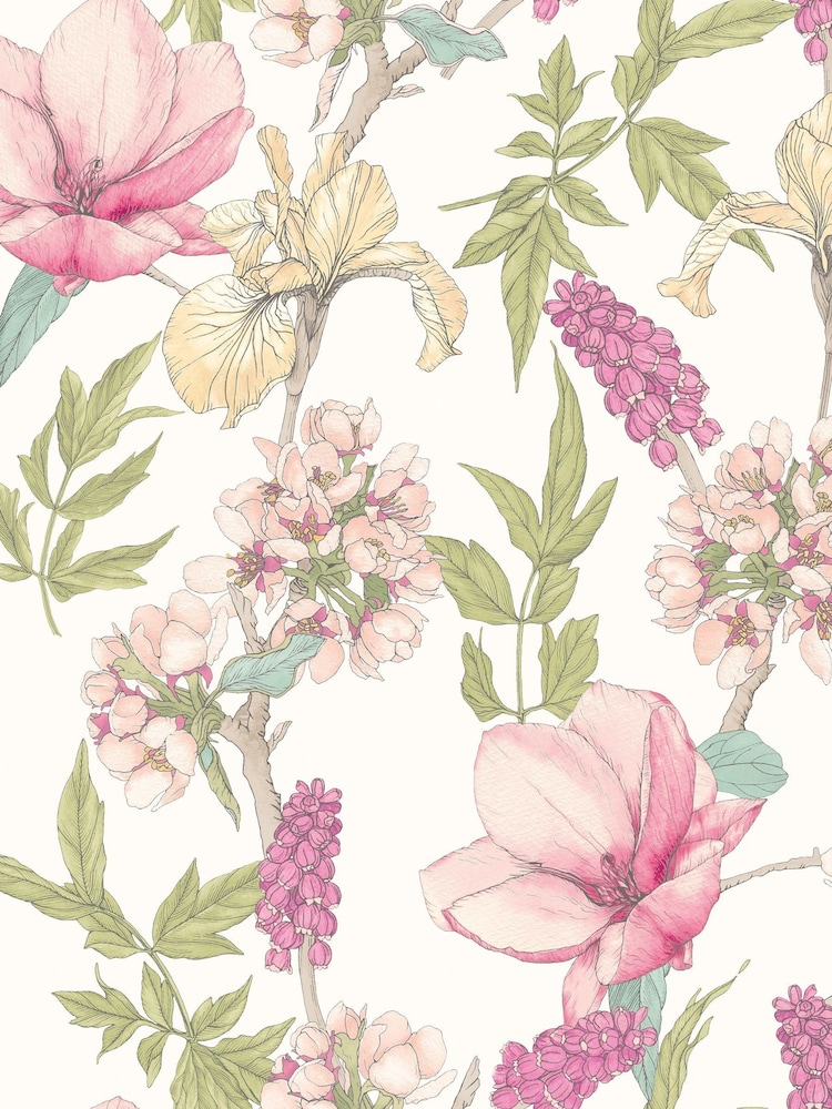Hoopla Walls Sweet Pea Orchid Bloom A4 Wallpaper Sample - Image 1 of 1 Hoopla Walls Sweet Pea Orchid Bloom A4 Wallpaper Sample - Image 1 of 1