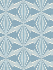 Hoopla Walls Blue Sunray Diamond A4 Wallpaper Sample - Image 1 of 1