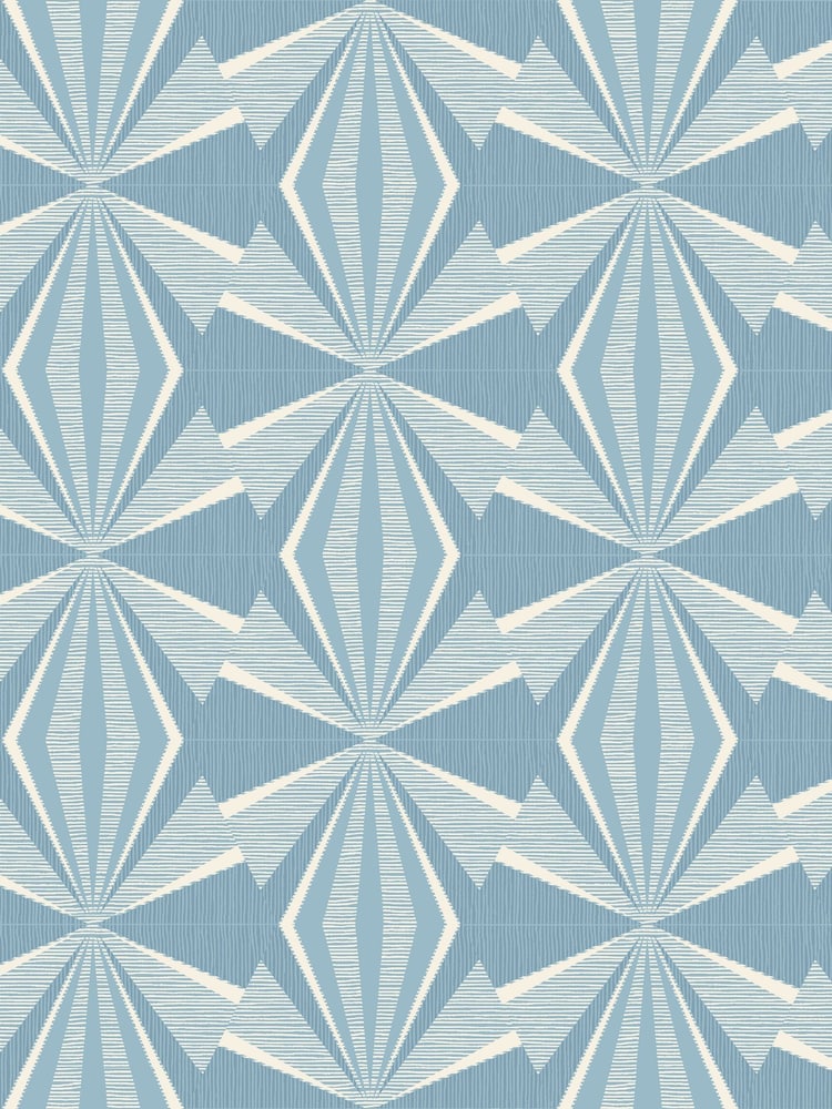Hoopla Walls Blue Sunray Diamond A4 Wallpaper Sample - Image 1 of 1 Hoopla Walls Blue Sunray Diamond A4 Wallpaper Sample - Image 1 of 1