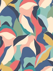 Hoopla Walls Navy Twist Leafy Patchwork A4 Wallpaper Sample - Image 1 of 1