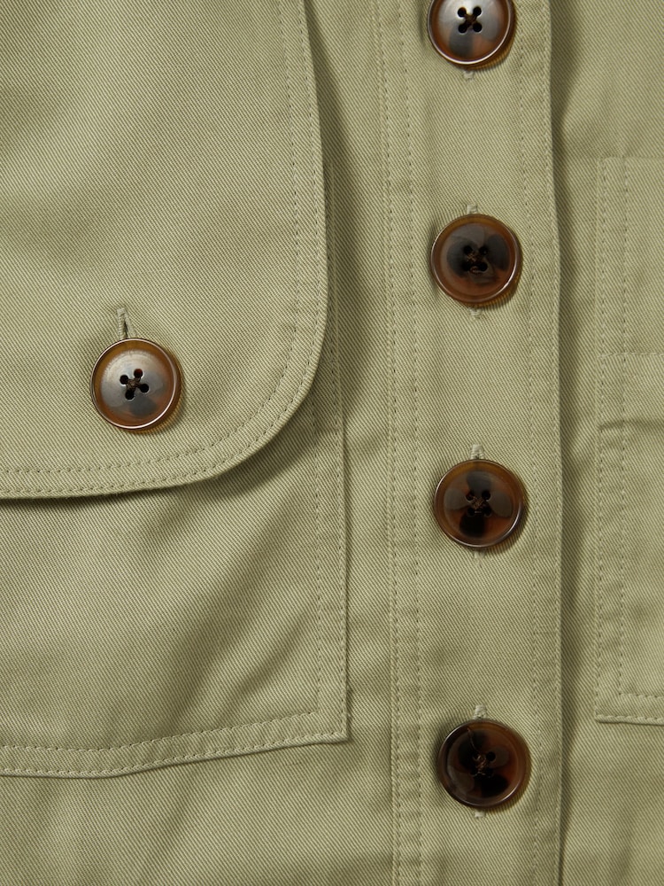Reiss Khaki Lola 9-13 yrs Utility Style Belted Dress - Image 4 of 4