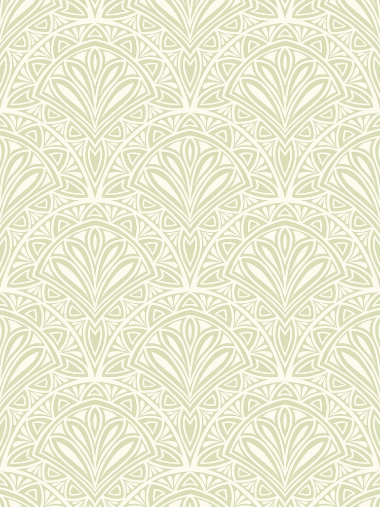 Hoopla Walls Green Ditsy Deco Fan A4 Wallpaper Sample - Image 1 of 1 Hoopla Walls Green Ditsy Deco Fan A4 Wallpaper Sample - Image 1 of 1