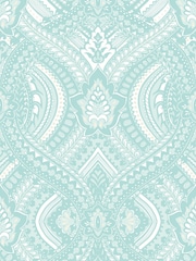 Hoopla Walls Ducke Egg Blue Ogee Damask A4 Wallpaper Sample - Image 1 of 1