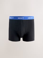 Blue/ Black Waistbands 5 Pack A-Front Cotton Rich Boxers - Image 4 of 8