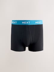Blue/ Black Waistbands 5 Pack A-Front Cotton Rich Boxers - Image 5 of 8