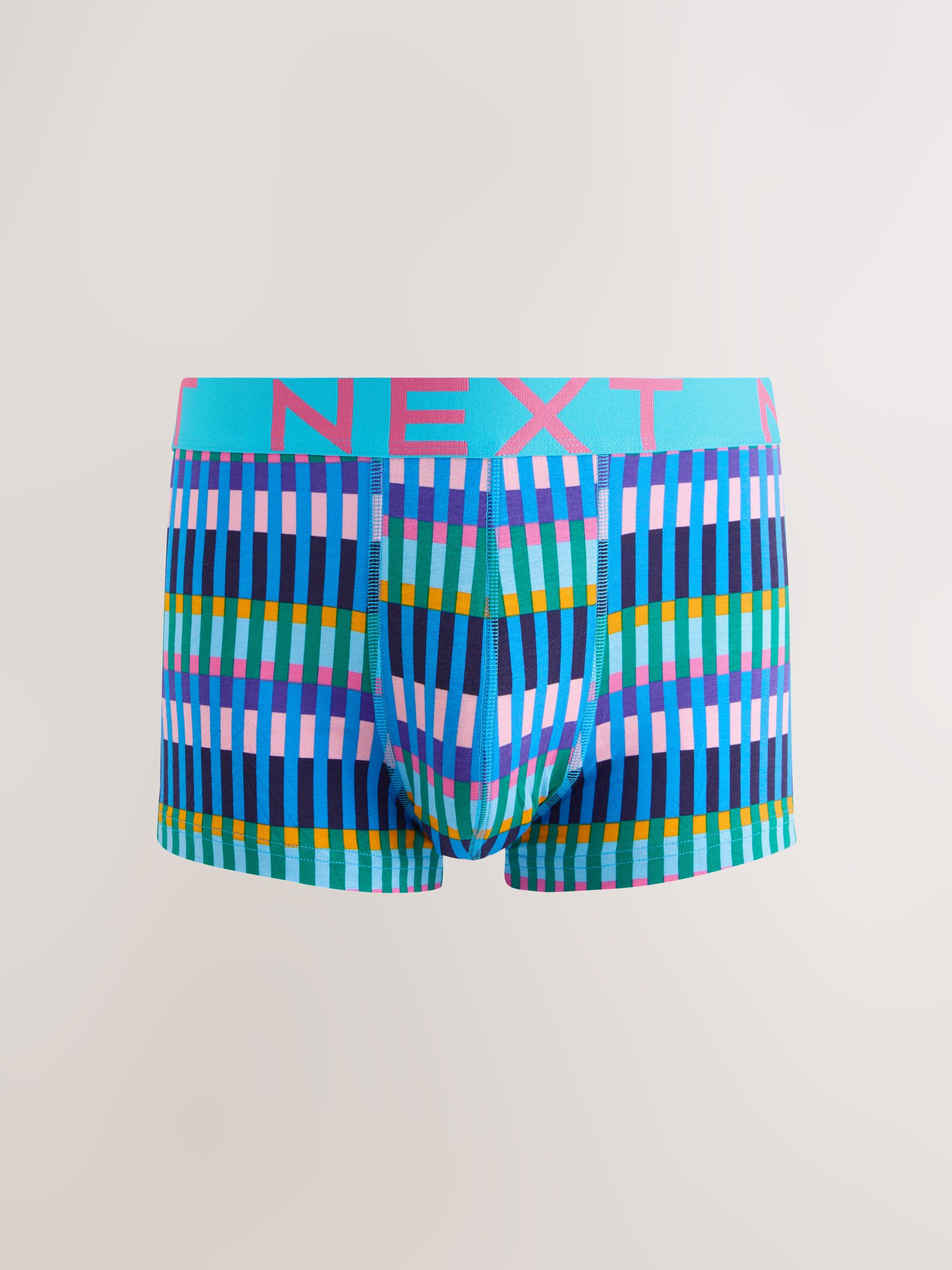 Buy Bright Blue/Purple Geo 5 Pack Hipster Boxers from Next USA