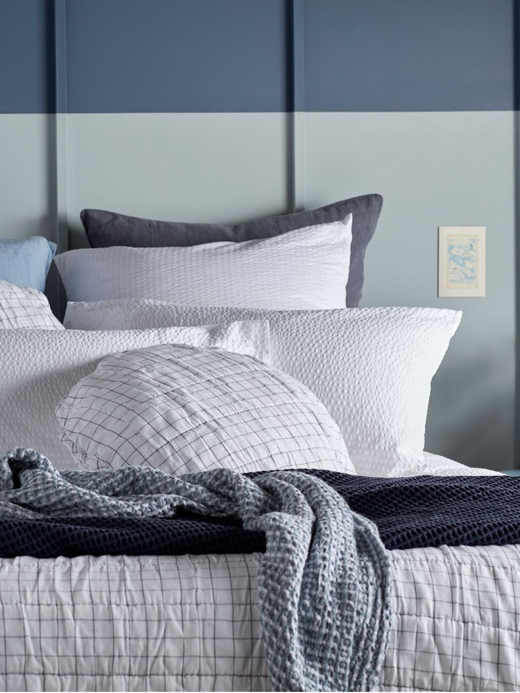 Secret Linen Store White Seersucker 100% Cotton Pillowcase - Image 1 of 3