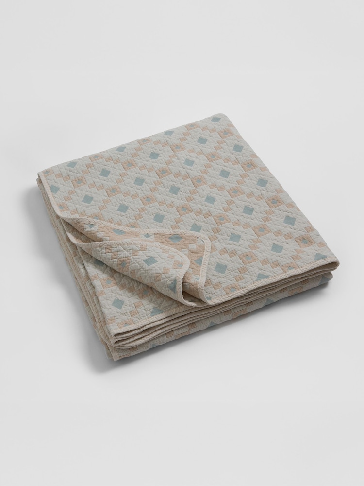 Secret Linen Store Pippa Patchwork 100% Cotton Quilted Throw - Bild 4 von 4