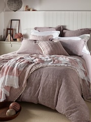 Secret Linen Store Pink Jasmine Floral Jacquard 100% Cotton Duvet Cover - Image 1 of 5