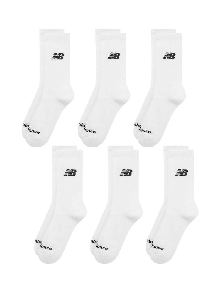 New Balance White Every Day Crew Socks 6 Pack - Image 1 of 3