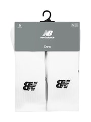 New Balance White Every Day Crew Socks 6 Pack - Image 3 of 3
