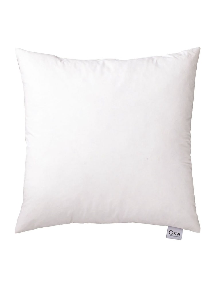 Oka White Square Duck Feather-Filled Cushion Pad 51 X 51cm - Image 1 of 1