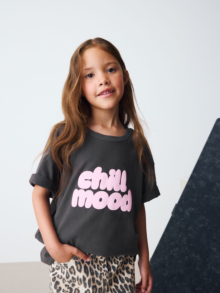 Grey Oversized Graphic Print T-Shirt (3-16yrs) - Image 2 of 8 Grey Oversized Graphic Print T-Shirt (3-16yrs) - Image 2 of 8