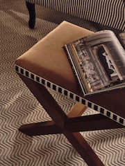 Oka Camel Vaquero Velvet Stool - Image 1 of 6