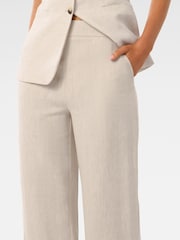 Forever New Natural Pure 100% Linen Martha Wide Leg Pants - Image 3 of 5