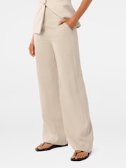 Forever New Natural Pure 100% Linen Martha Wide Leg Pants - Image 4 of 5