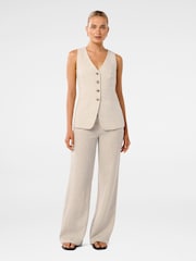 Forever New Natural Pure 100% Linen Martha Wide Leg Pants - Image 5 of 5