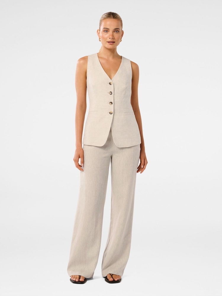 Forever New Natural Pure 100% Linen Martha Wide Leg Pants - Image 5 of 5