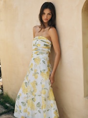 Forever New Yellow Laia Midi Skirt - Image 1 of 5
