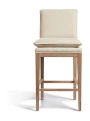 Oka Natural Vasa Linen Bar Stool - Image 2 of 4