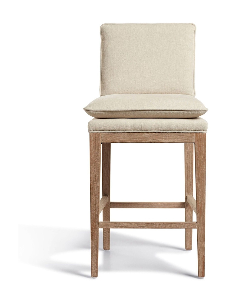 Oka Natural Vasa Linen Bar Stool - Image 2 of 4