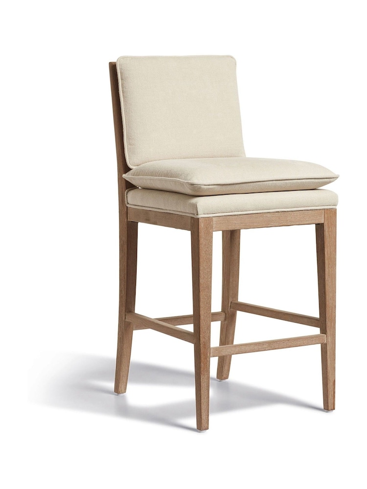 Oka Natural Vasa Linen Bar Stool - Image 4 of 4