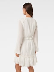 Forever New White Elsa Trim High Low Mini Dress - Image 4 of 5