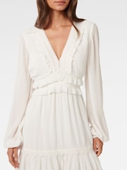 Forever New White Elsa Trim High Low Mini Dress - Image 5 of 5
