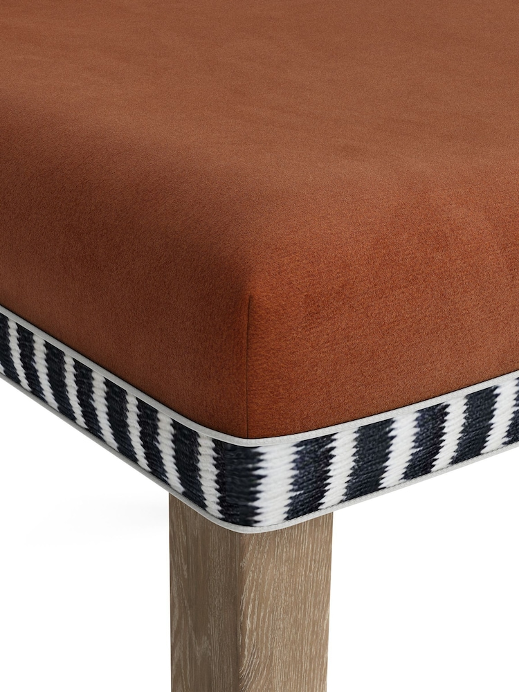 Oka Dirty Orange Abbey Velvet Dining Chair - Image 2 of 6