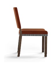 Oka Dirty Orange Abbey Velvet Dining Chair - Image 4 of 6