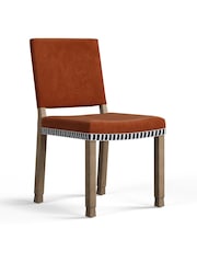 Oka Dirty Orange Abbey Velvet Dining Chair - Image 5 of 6