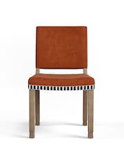 Oka Dirty Orange Abbey Velvet Dining Chair - Image 6 of 6