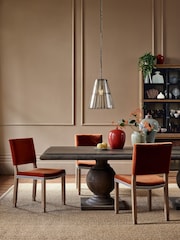 Oka Dirty Orange Abbey Velvet Dining Chair - Image 6 of 6