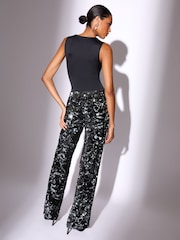 Lipsy Floral Silver Tall Sequin Trousers - Image 4 of 4