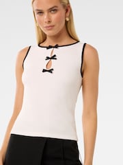 Forever New White Brookie Bow Front Tank Top - Image 3 of 5