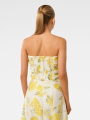 Forever New Yellow Laia Tucked Strapless Dress - Image 2 of 5