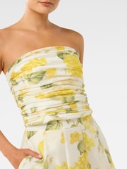 Forever New Yellow Laia Tucked Strapless Dress - Image 3 of 5