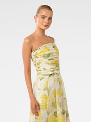 Forever New Yellow Laia Tucked Strapless Dress - Image 4 of 5
